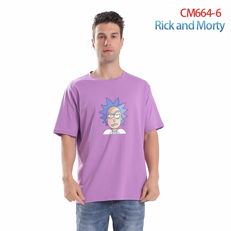 Rick and Morty Printed short-sleeved cotton T-shirt from S to 4XL CM-664-6