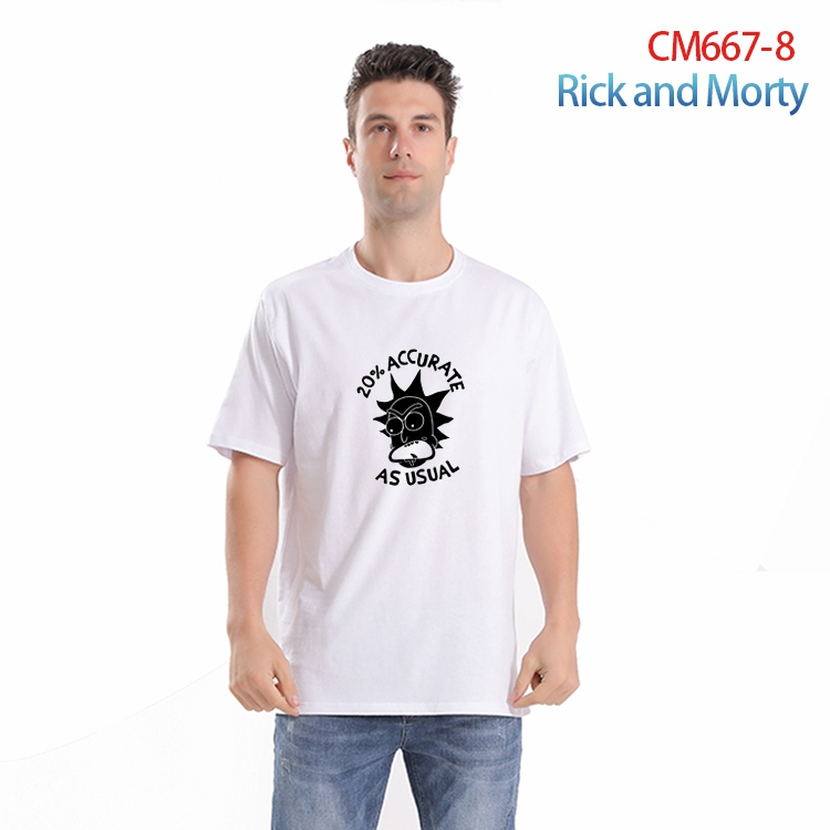 Rick and Morty Printed short-sleeved cotton T-shirt from S to 4XL CM-667-8