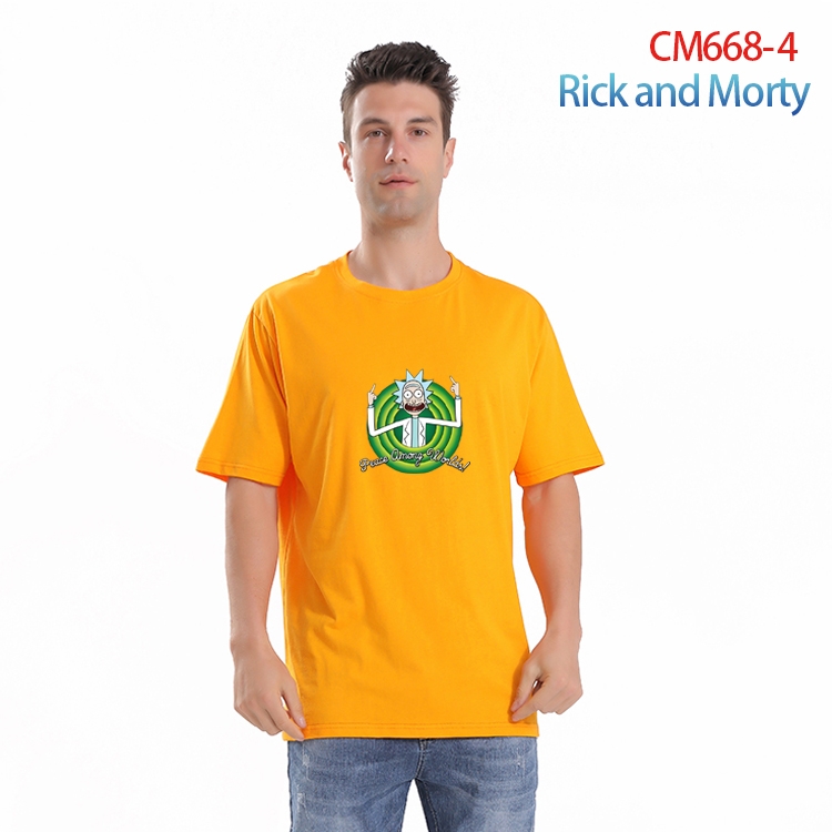 Rick and Morty Printed short-sleeved cotton T-shirt from S to 4XL  CM-668-4