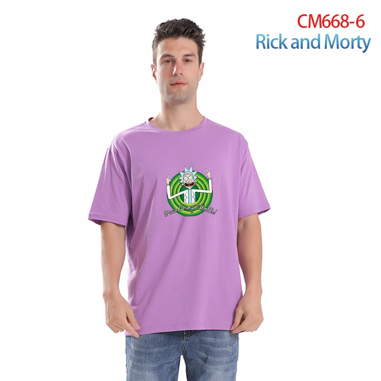 Rick and Morty Printed short-sleeved cotton T-shirt from S to 4XL  CM-668-6