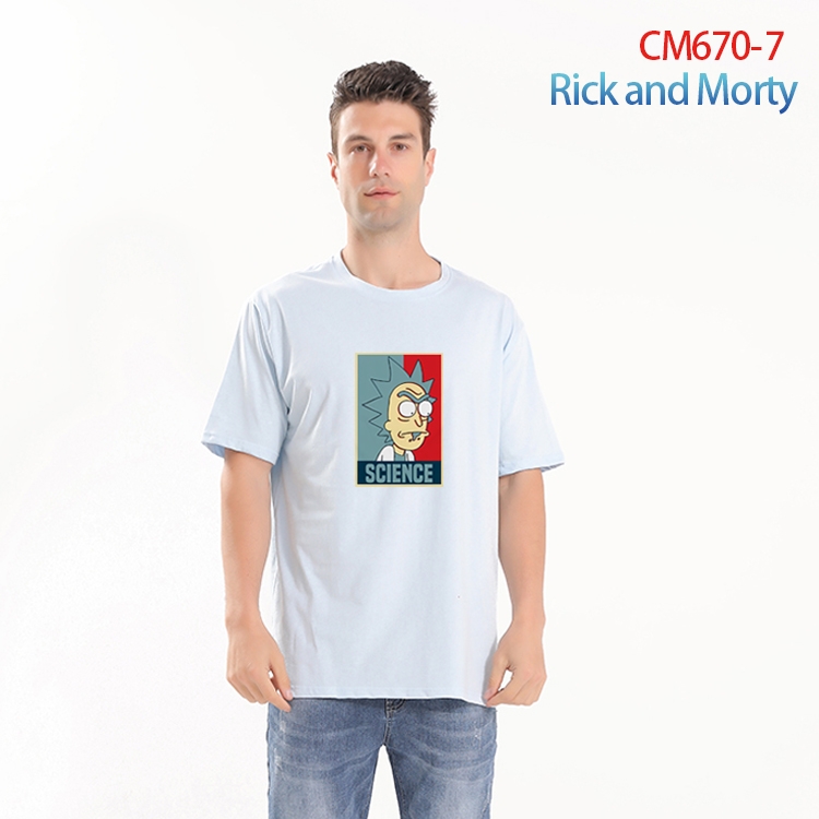 Rick and Morty Printed short-sleeved cotton T-shirt from S to 4XL CM-670-7