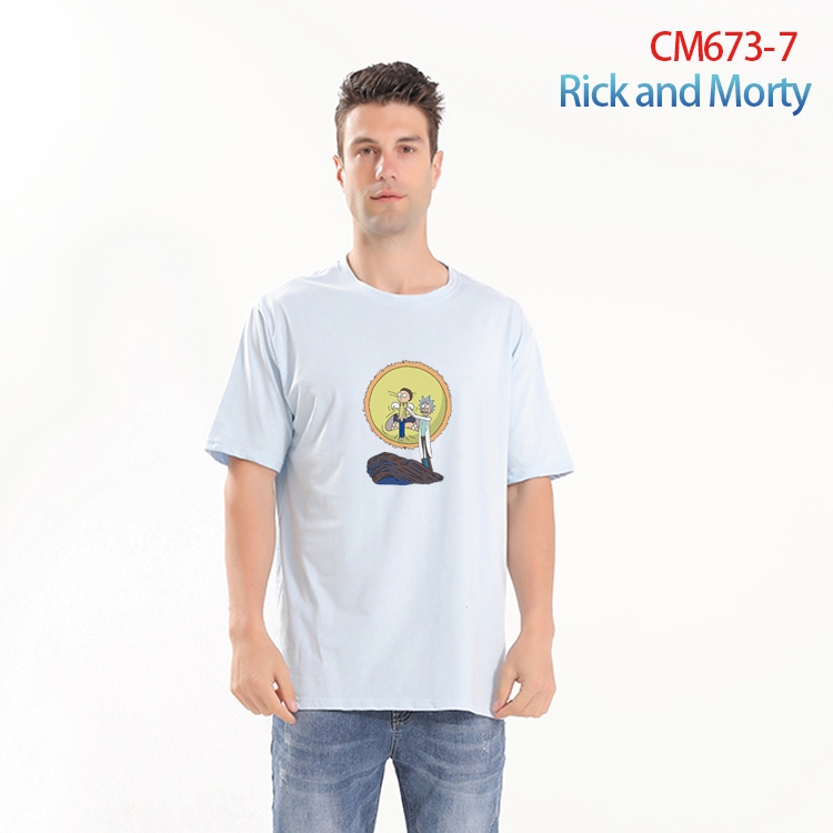 Rick and Morty Printed short-sleeved cotton T-shirt from S to 4XL CM-673-7