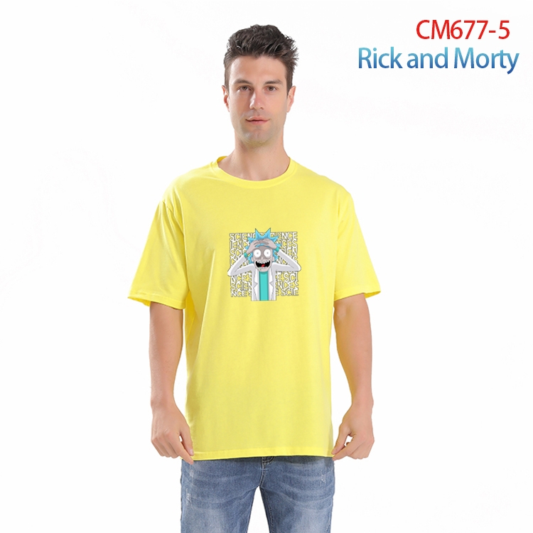 Rick and Morty Printed short-sleeved cotton T-shirt from S to 4XL CM-677-5