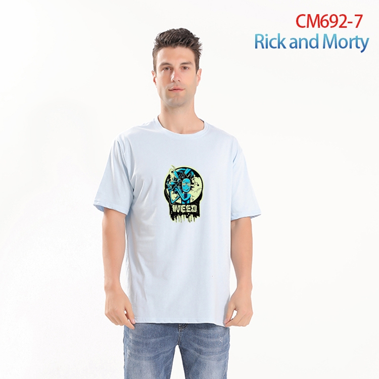 Rick and Morty Printed short-sleeved cotton T-shirt from S to 4XL CM-692-7