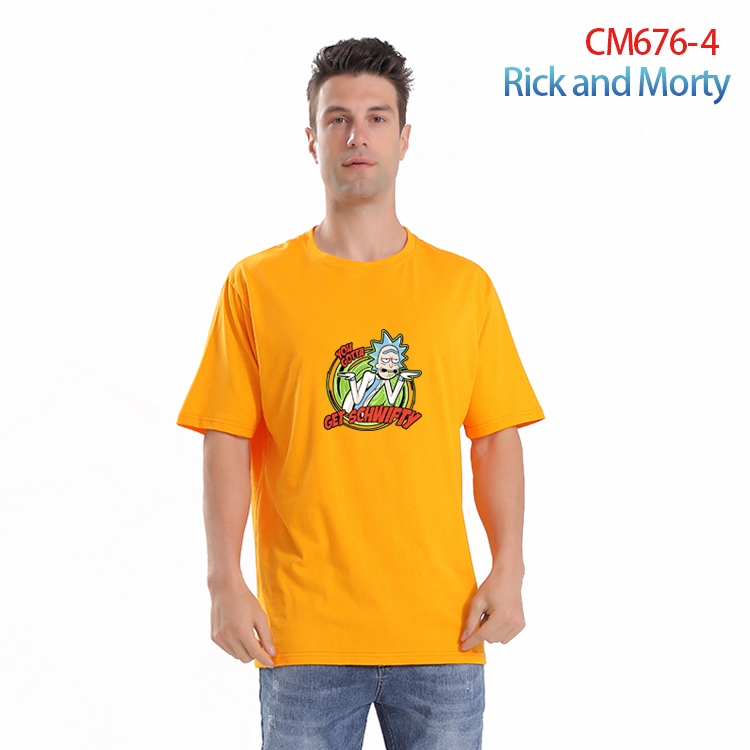 Rick and Morty Printed short-sleeved cotton T-shirt from S to 4XL   CM-676-4