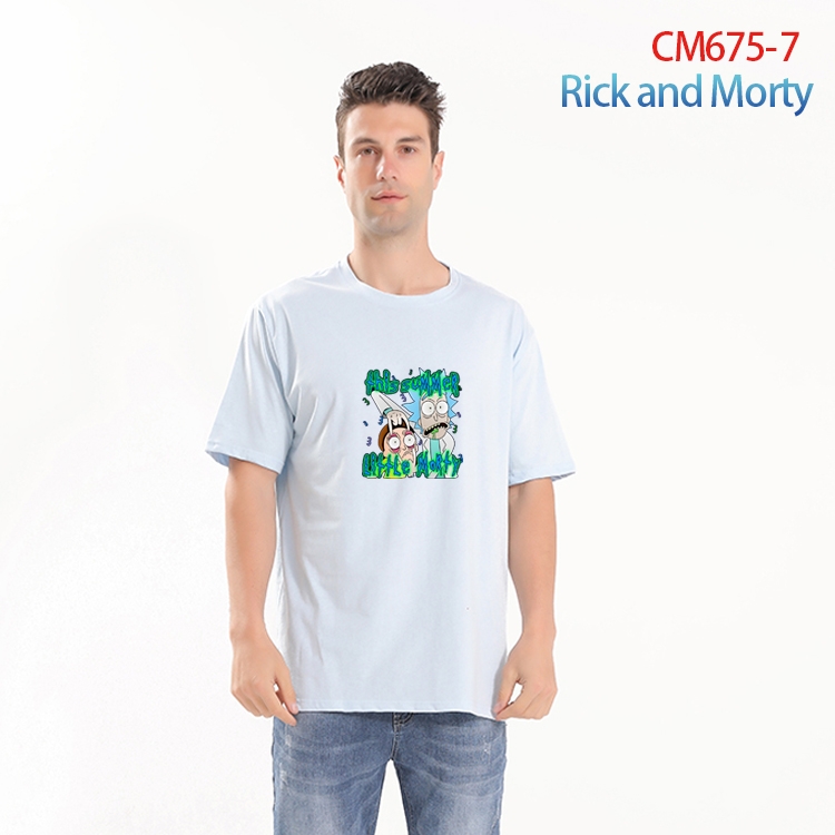 Rick and Morty Printed short-sleeved cotton T-shirt from S to 4XL CM-675-7