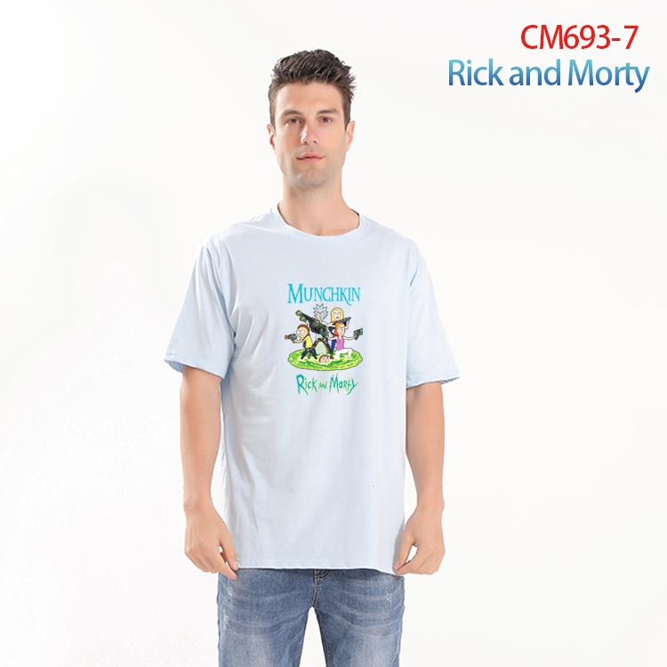Rick and Morty Printed short-sleeved cotton T-shirt from S to 4XL   CM-693-7