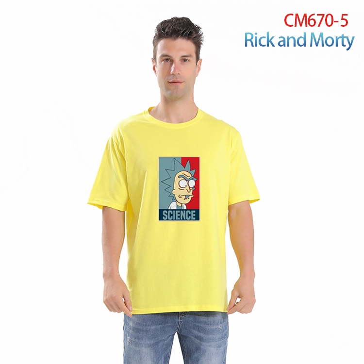 Rick and Morty Printed short-sleeved cotton T-shirt from S to 4XL   CM-670-5