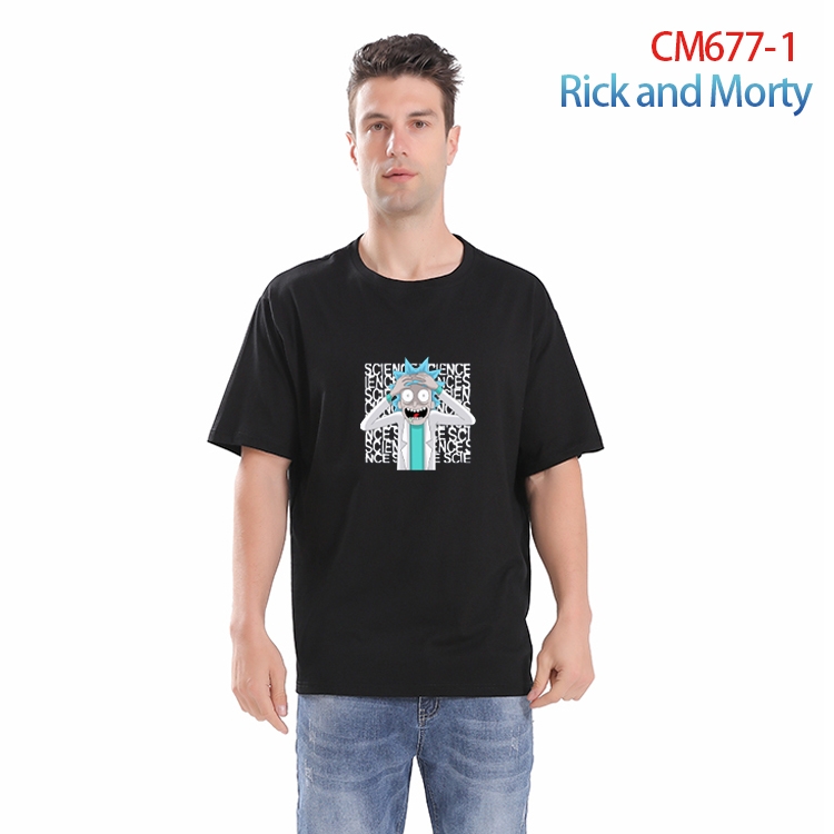Rick and Morty Printed short-sleeved cotton T-shirt from S to 4XL CM-677-1