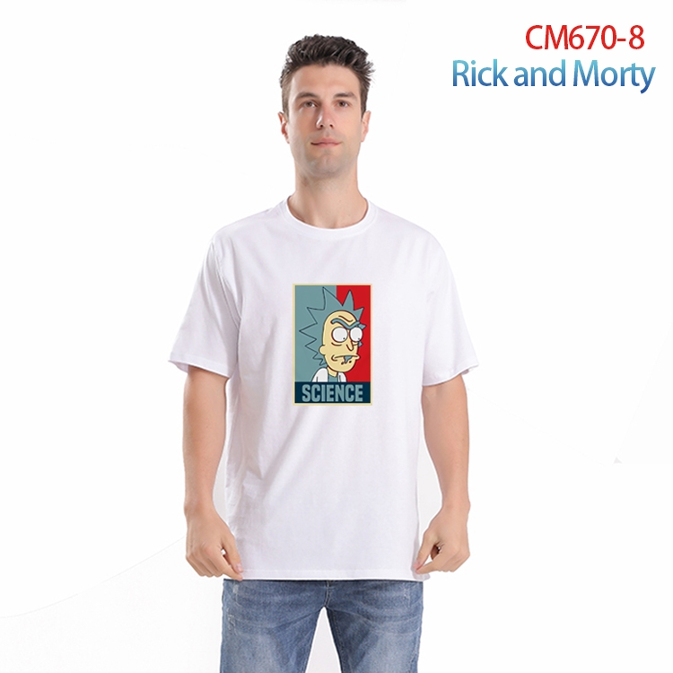 Rick and Morty Printed short-sleeved cotton T-shirt from S to 4XL CM-670-8