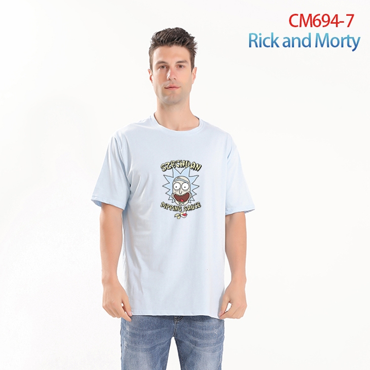 Rick and Morty Printed short-sleeved cotton T-shirt from S to 4XL CM-694-7