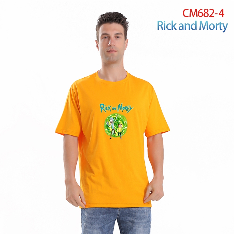 Rick and Morty Printed short-sleeved cotton T-shirt from S to 4XL  CM-682-4