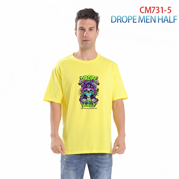 DROPE MENHALF rinted short-sleeved cotton T-shirt from S to 4XL CM-731-5