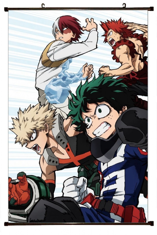 My Hero Academia Anime Plastic rod Cloth painting Wall Scroll 60X90CM  w9-420