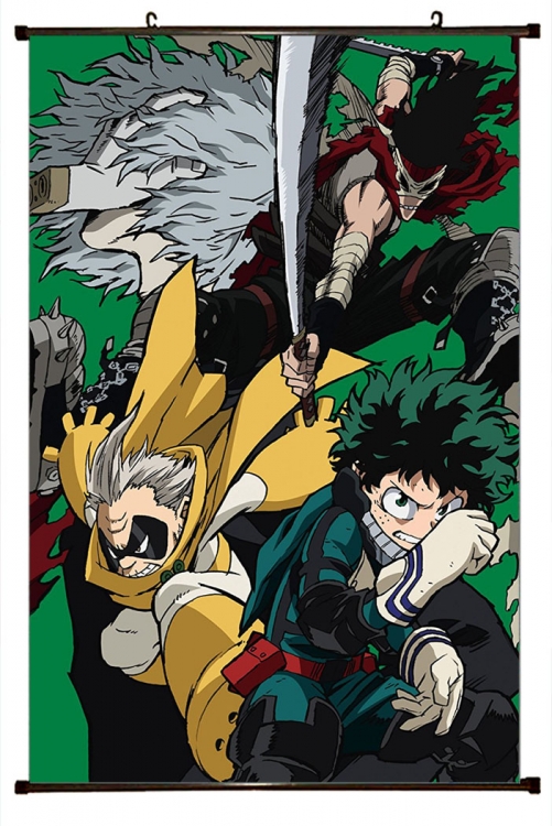 My Hero Academia Anime Plastic rod Cloth painting Wall Scroll 60X90CM  w9-382