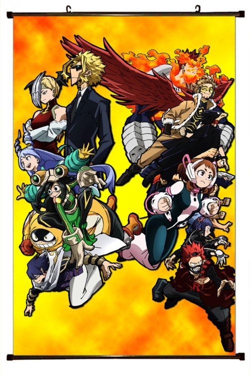 My Hero Academia Anime Plastic rod Cloth painting Wall Scroll 60X90CM w9-352