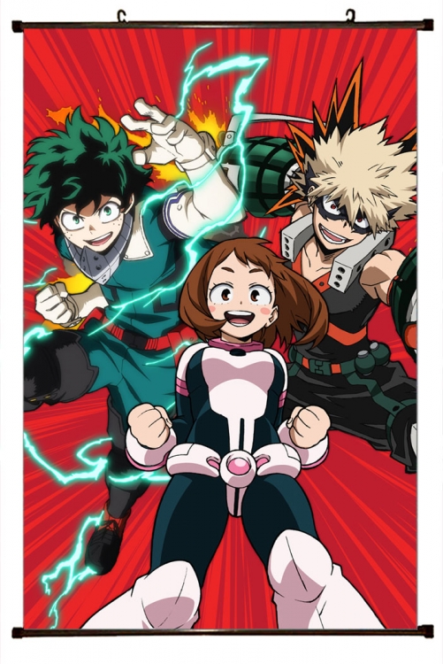 My Hero Academia Anime Plastic rod Cloth painting Wall Scroll 60X90CM  w9-392