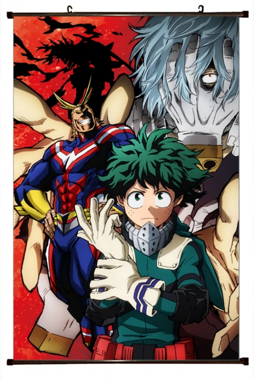 My Hero Academia Anime Plastic rod Cloth painting Wall Scroll 60X90CM w9-414