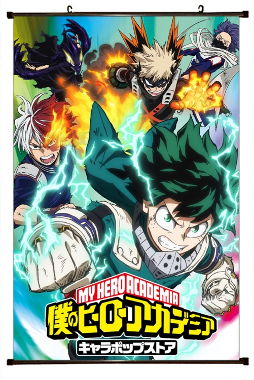 My Hero Academia Anime Plastic rod Cloth painting Wall Scroll 60X90CM   w9-350