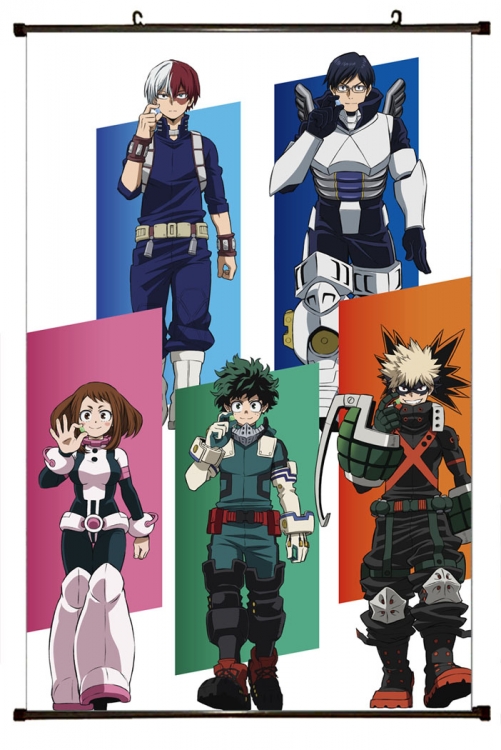 My Hero Academia Anime Plastic rod Cloth painting Wall Scroll 60X90CM  w9-347