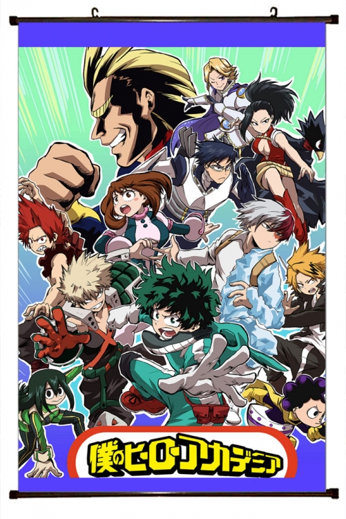 My Hero Academia Anime Plastic rod Cloth painting Wall Scroll 60X90CM  w9-345