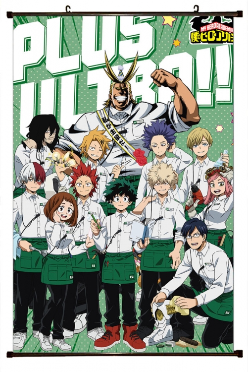 My Hero Academia Anime Plastic rod Cloth painting Wall Scroll 60X90CM  w9-398