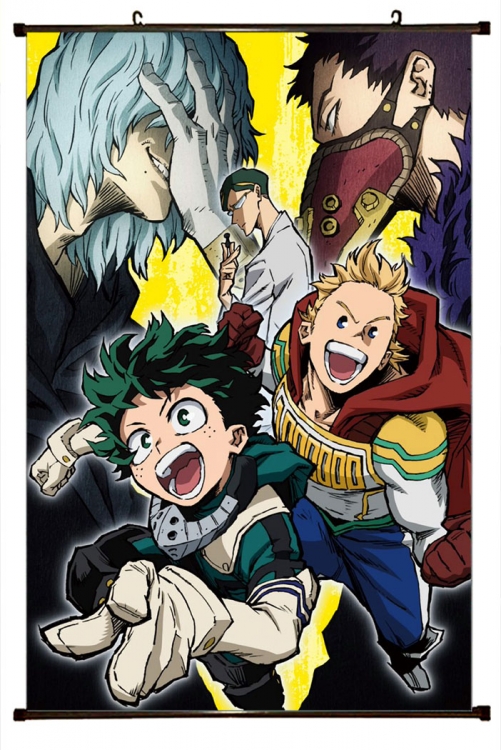 My Hero Academia Anime Plastic rod Cloth painting Wall Scroll 60X90CM w9-342