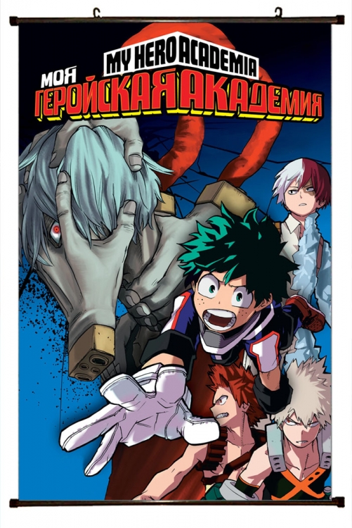 My Hero Academia Anime Plastic rod Cloth painting Wall Scroll 60X90CM  w9-389a