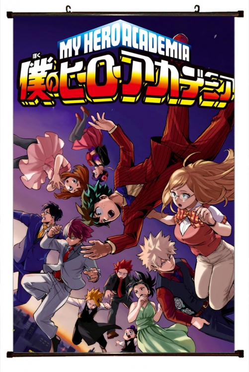 My Hero Academia Anime Plastic rod Cloth painting Wall Scroll 60X90CM  w9-380