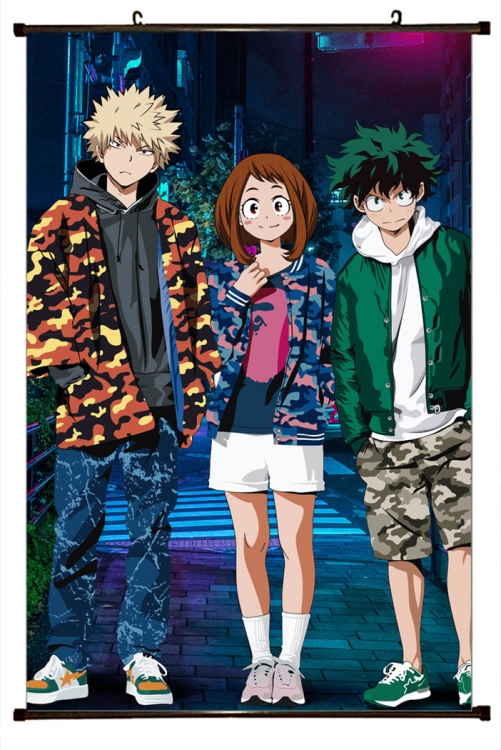 My Hero Academia Anime Plastic rod Cloth painting Wall Scroll 60X90CM   w9-424