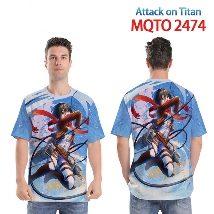 Shingeki no Kyojin Full color printed short sleeve T-shirt 2XS-4XL  9 sizes  MQTO 2474