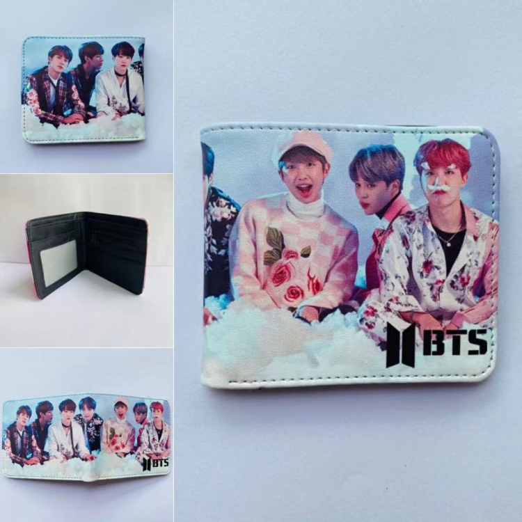 BTS  Full color two fold short wallet purse 11X9.5CM 60G