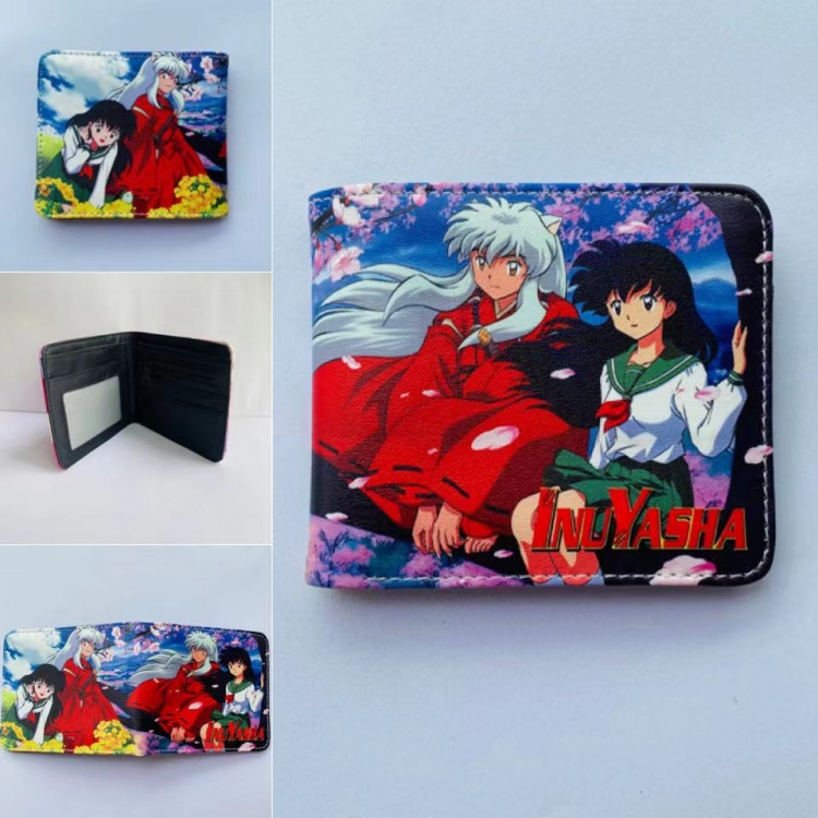 Inuyasha Anime  Full color two fold short wallet purse 11X9.5CM 60G