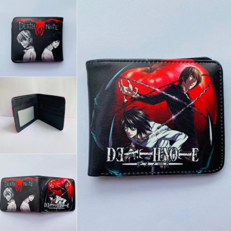 Death note  Full color two fold short wallet purse 11X9.5CM 60G