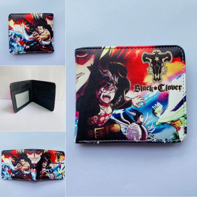 BLACK CLOVER Full color two fold short wallet purse 11X9.5CM 60G style A