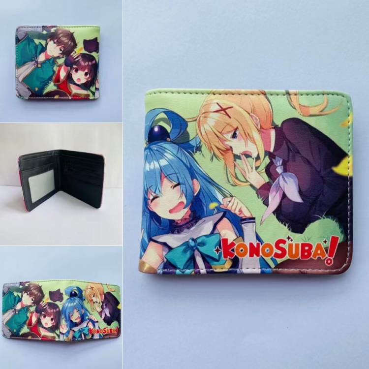 Konosuba  Full color two fold short wallet purse 11X9.5CM 60G style A