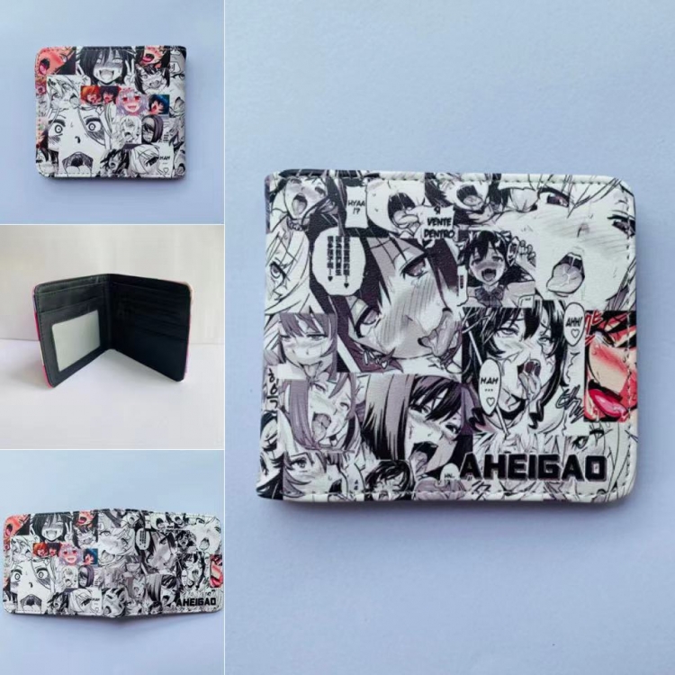 Ahegao Full color two fold short wallet purse 11X9.5CM 60G