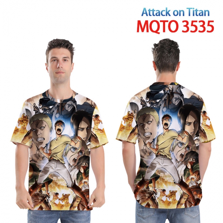 Shingeki no Kyojin Full color printed short sleeve T-shirt 2XS-4XL 9 sizes  MQTO3535