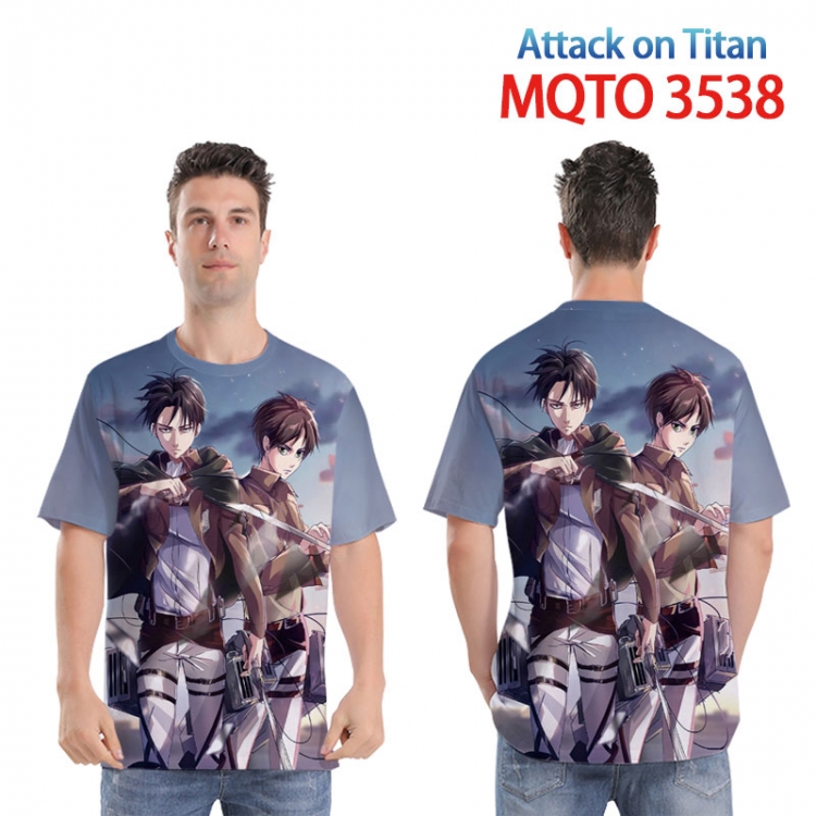 Shingeki no Kyojin Full color printed short sleeve T-shirt 2XS-4XL 9 sizes  MQTO3538