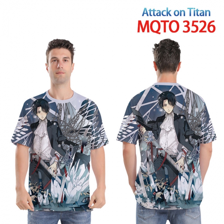 Shingeki no Kyojin Full color printed short sleeve T-shirt 2XS-4XL 9 sizes  MQTO3526