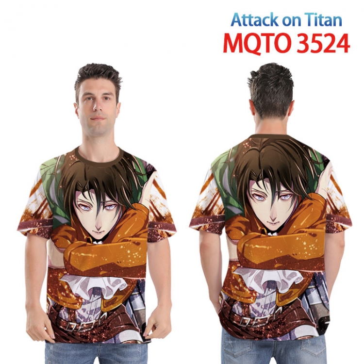 Shingeki no Kyojin Full color printed short sleeve T-shirt 2XS-4XL 9 sizes  MQTO3524