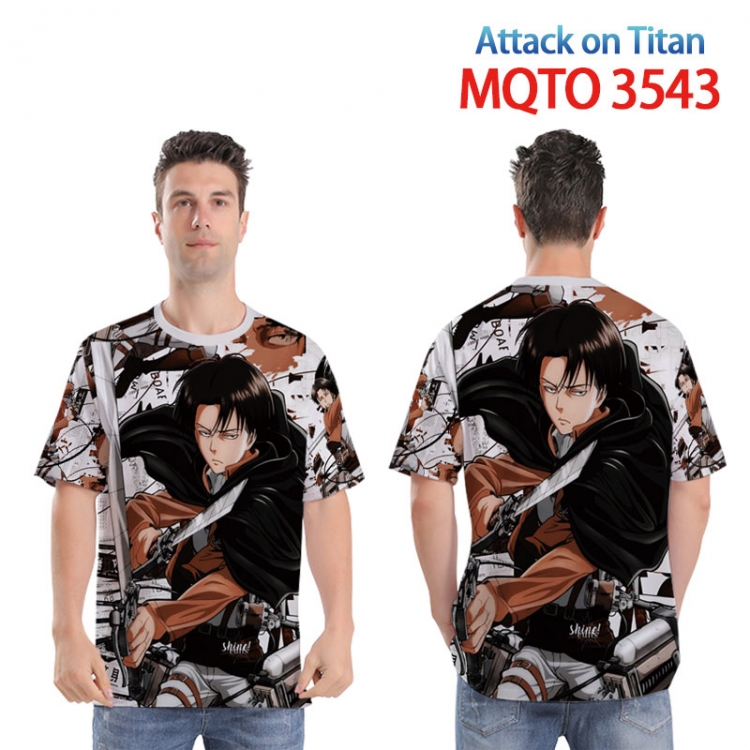 Shingeki no Kyojin Full color printed short sleeve T-shirt 2XS-4XL 9 sizes  MQTO3543