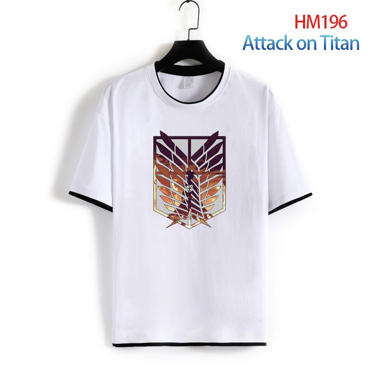 Shingeki no Kyojin Pure cotton  Loose short sleeve round neck T-shirt  from S to 4XL  HM-196-2