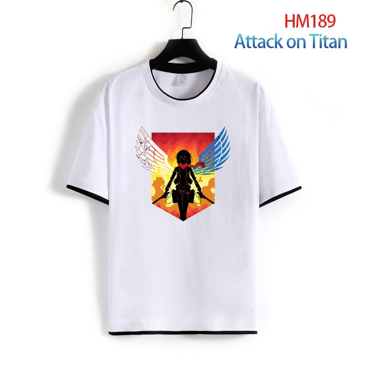 Shingeki no Kyojin Pure cotton  Loose short sleeve round neck T-shirt  from S to 4XL  HM-189-2