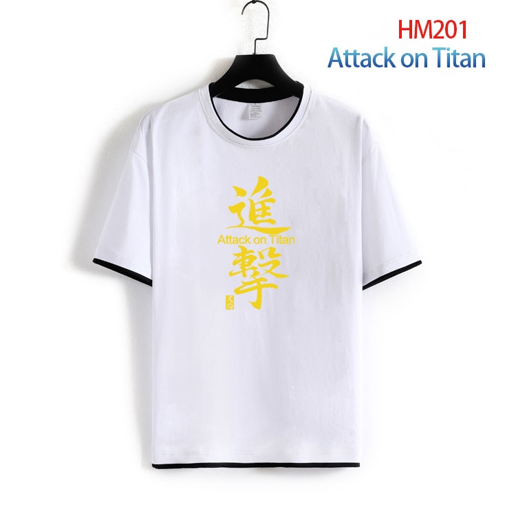 Shingeki no Kyojin Pure cotton  Loose short sleeve round neck T-shirt  from S to 4XL HM-201-2