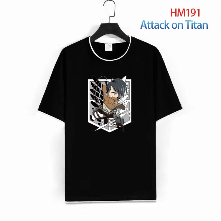 Shingeki no Kyojin Pure cotton  Loose short sleeve round neck T-shirt  from S to 4XL HM-191-1