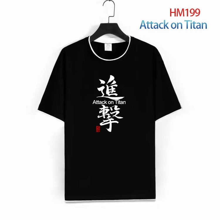 Shingeki no Kyojin Pure cotton  Loose short sleeve round neck T-shirt  from S to 4XL  HM-199-1