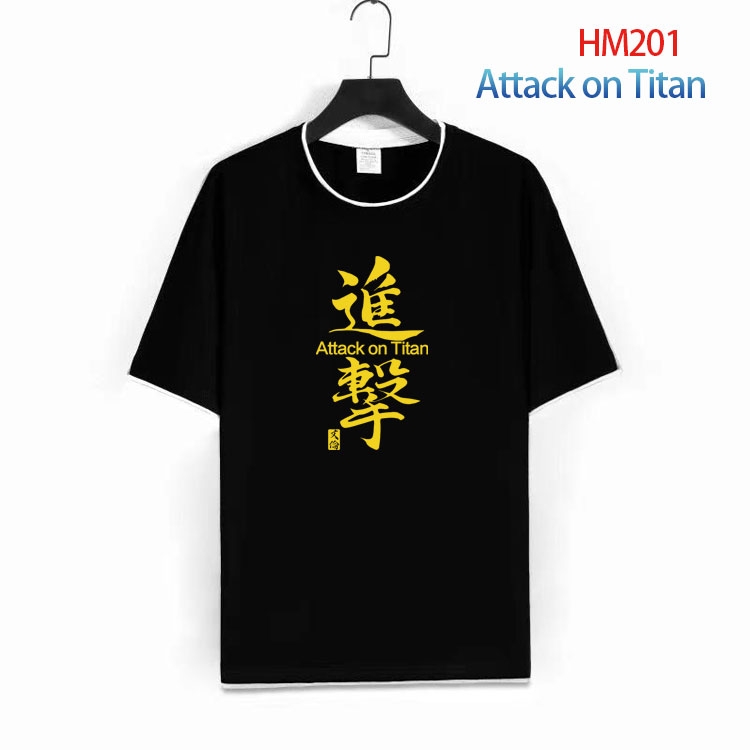Shingeki no Kyojin Pure cotton  Loose short sleeve round neck T-shirt  from S to 4XL  HM-201-1