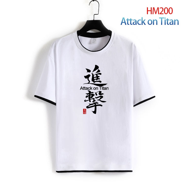Shingeki no Kyojin Pure cotton  Loose short sleeve round neck T-shirt  from S to 4XL HM-200-2