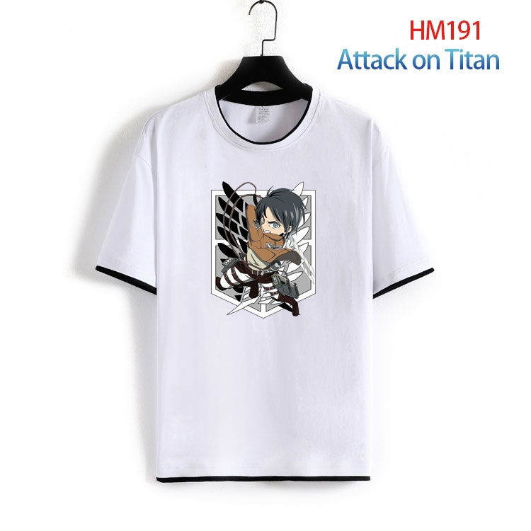 Shingeki no Kyojin Pure cotton  Loose short sleeve round neck T-shirt  from S to 4XL  HM-191-2